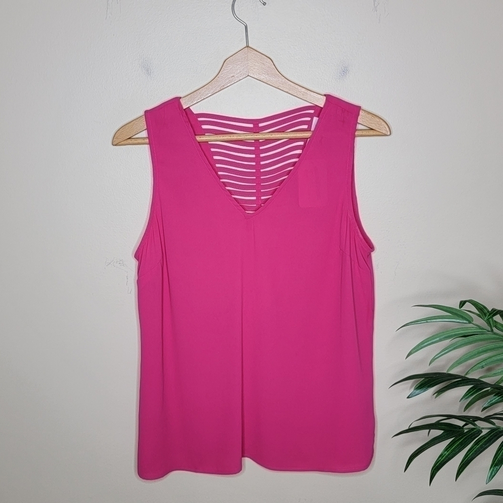 NWT Skies Are Blue | Pink Sleeveless Blouse with Ladder V-Back